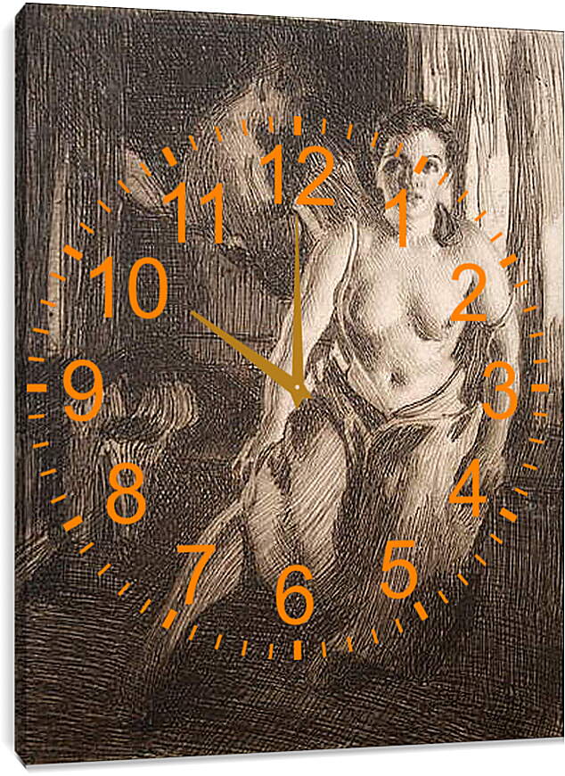 Часы картина - Sangpallen. Андерс Цорн