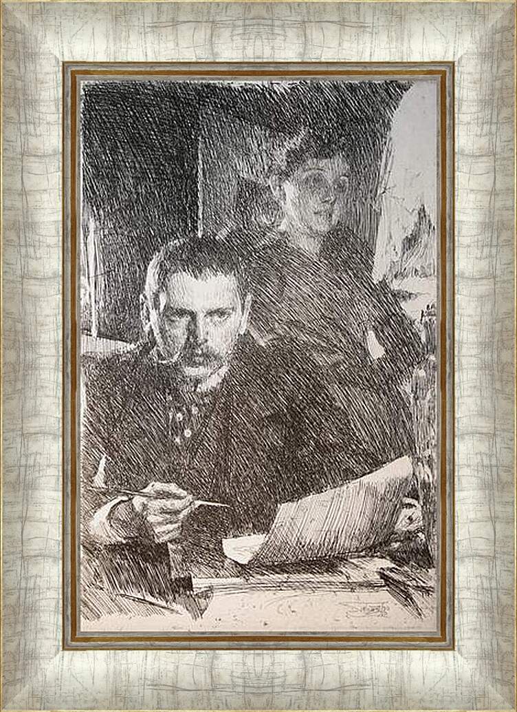 Картина в раме - Zorn och hans hustru Zorn. Цорн и его жена. Андерс Цорн