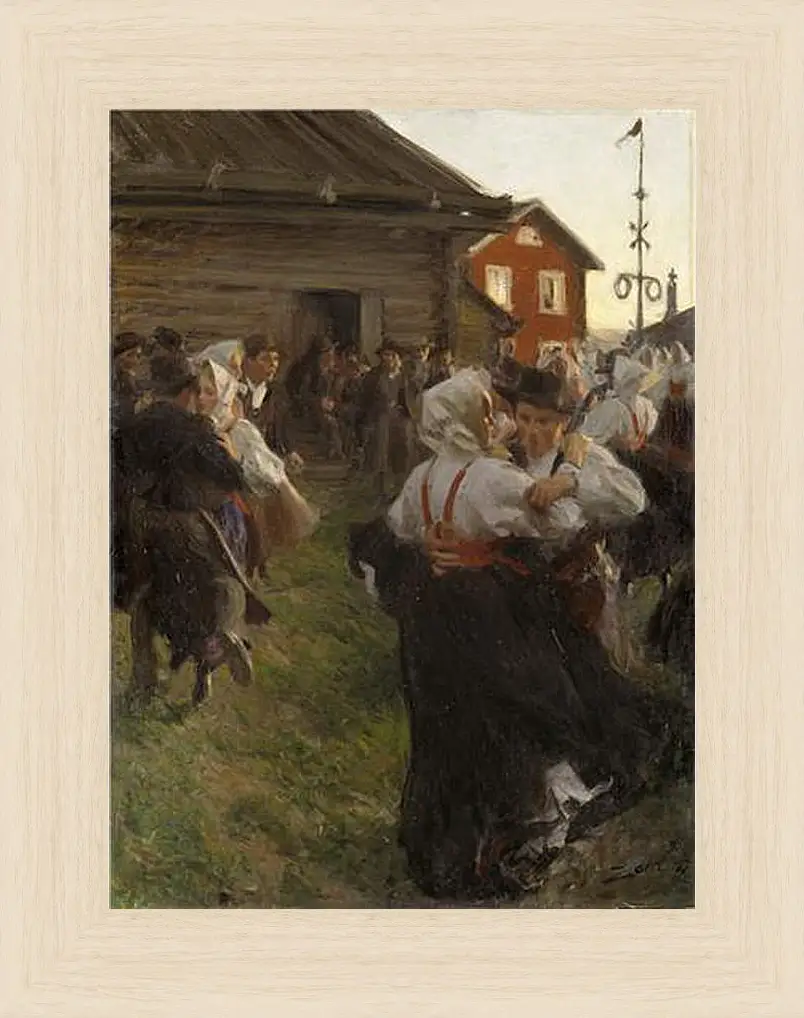 Картина в раме - Midsommardans. Летний танец. Андерс Цорн