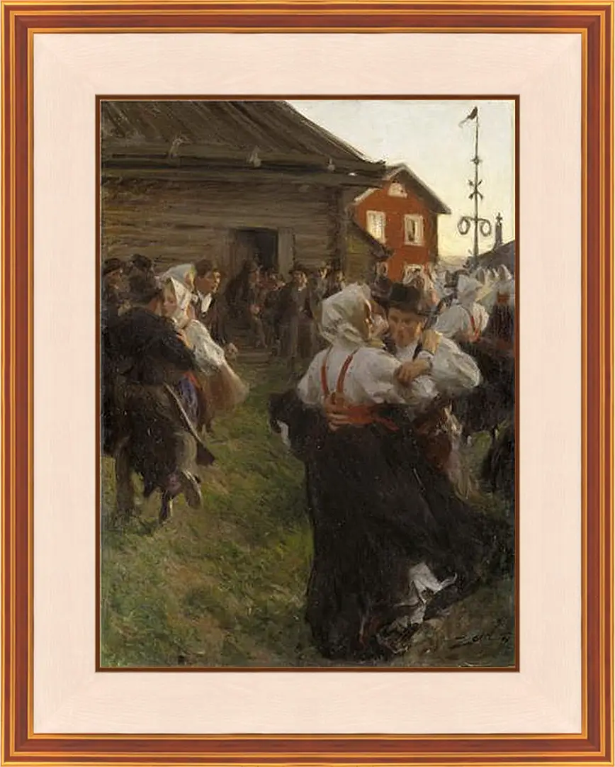 Картина в раме - Midsommardans. Летний танец. Андерс Цорн
