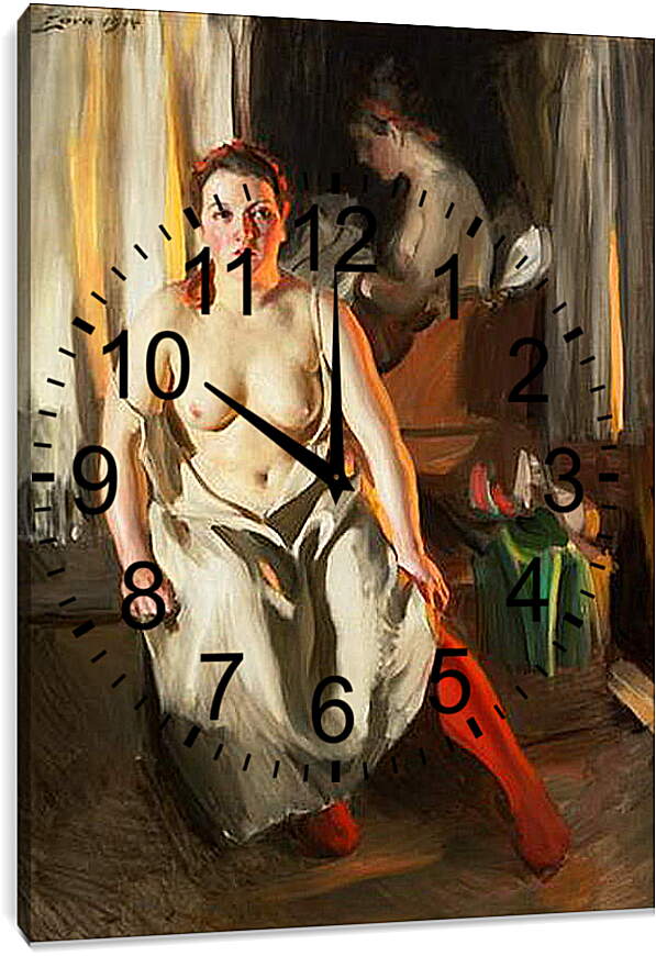 Часы картина - Rod strumpa. Андерс Цорн