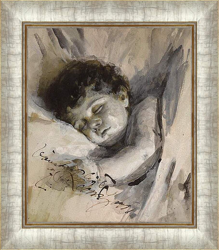 Картина в раме - Sovande barn (Sleeping Child). Андерс Цорн
