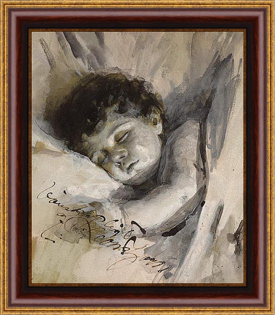 Картина в раме - Sovande barn (Sleeping Child). Андерс Цорн