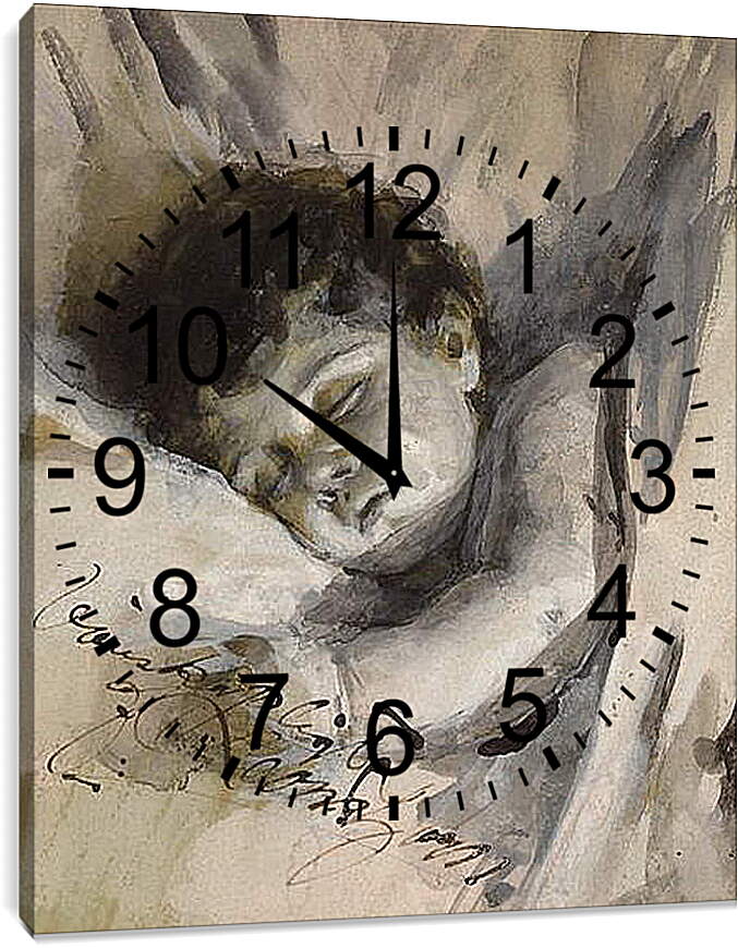 Часы картина - Sovande barn (Sleeping Child). Андерс Цорн