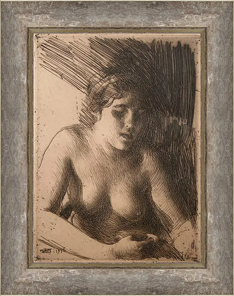 Картина в раме - Bust - Бюст. Андерс Цорн