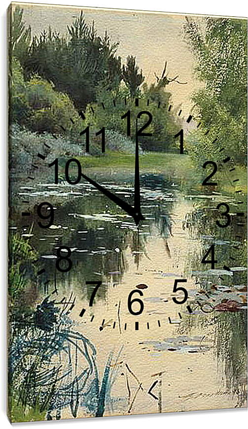 Часы картина - Landschaftsstudie aus Mora. Пейзаж в Муре. Андерс Цорн