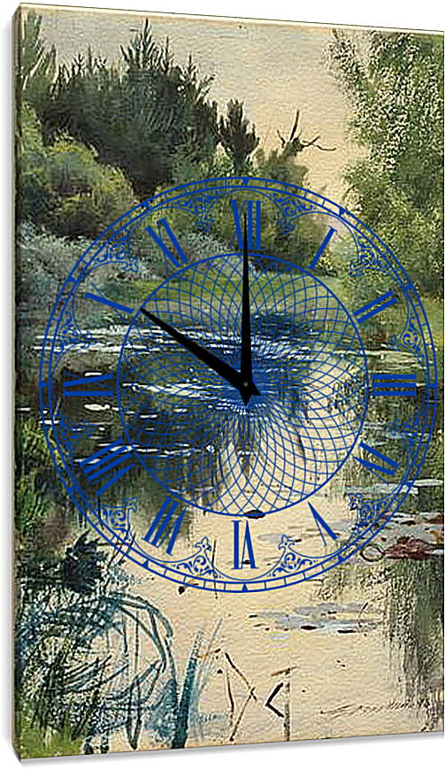 Часы картина - Landschaftsstudie aus Mora. Пейзаж в Муре. Андерс Цорн