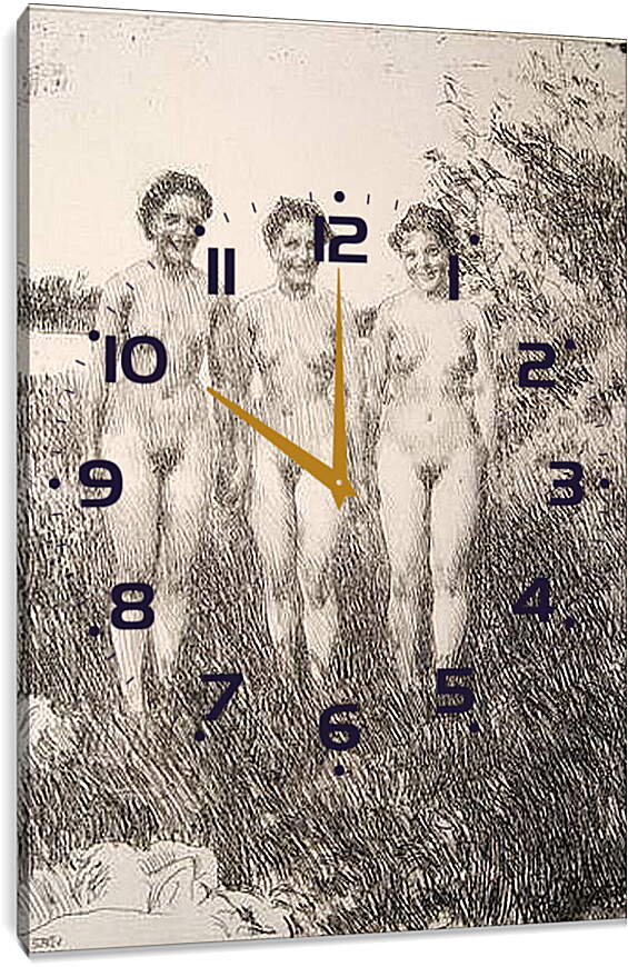 Часы картина - Tre Systrar. Андерс Цорн