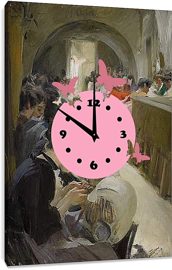 Часы картина - Spetsknypplerskor i Venedig. Андерс Цорн