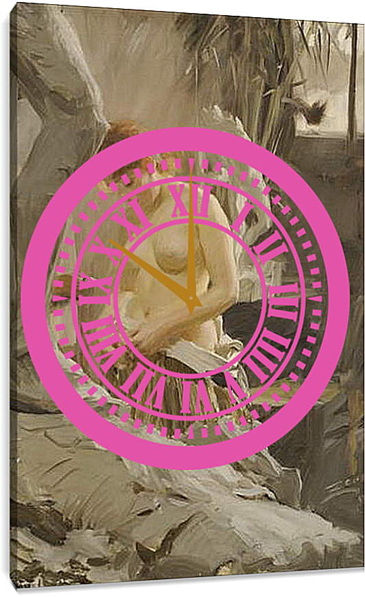 Часы картина - Zorn Anders I Wikstroms Atelje. В мастерской Викстрёма. Андерс Цорн