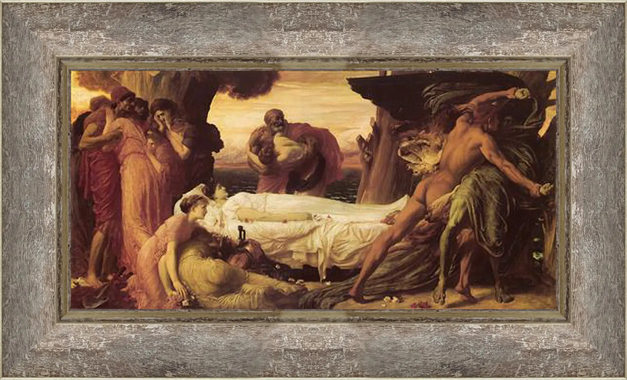 Картина в раме - Hercules Wrestling with Death. Геракл борется со смертью. Барон Фредерик Лейтон