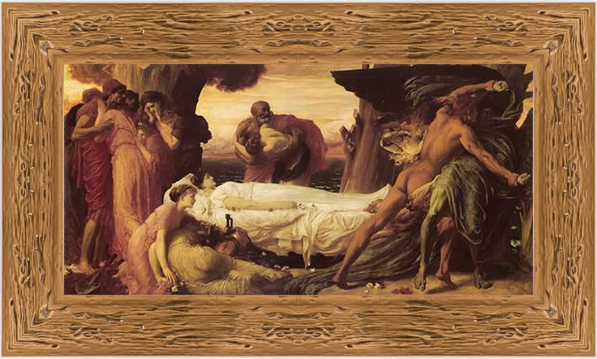 Картина в раме - Hercules Wrestling with Death. Геракл борется со смертью. Барон Фредерик Лейтон