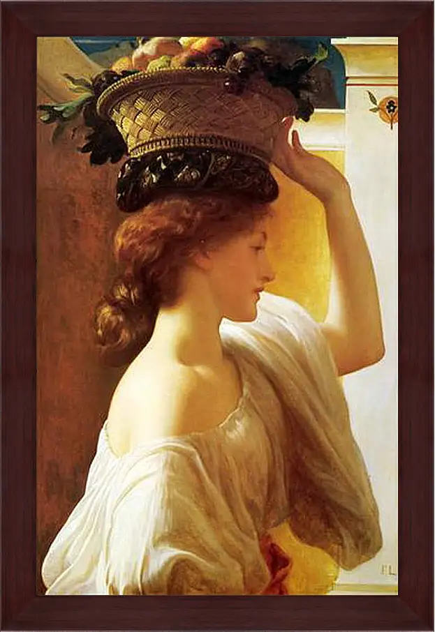 Картина в раме - Eucharis A Girl with a Basket of Fruit. Девушка с корзиной фруктов. Барон Фредерик Лейтон