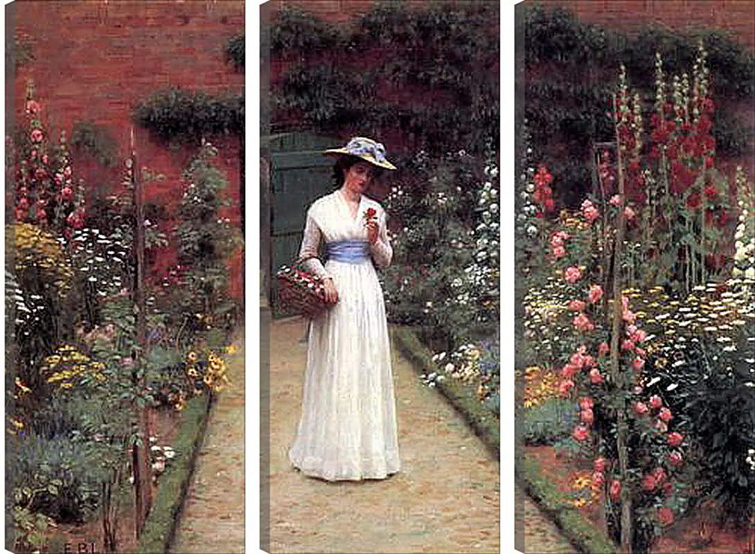 Модульная картина - Edmund Blair Lady in a Garden. Барон Фредерик Лейтон