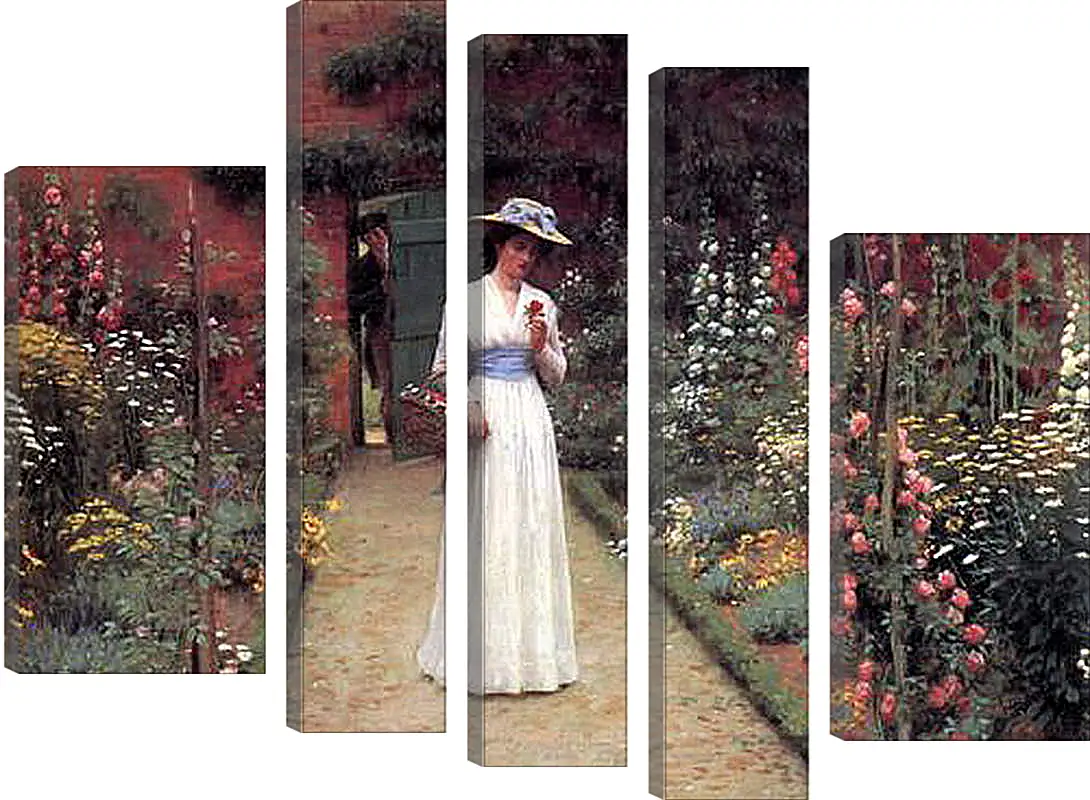 Модульная картина - Edmund Blair Lady in a Garden. Барон Фредерик Лейтон