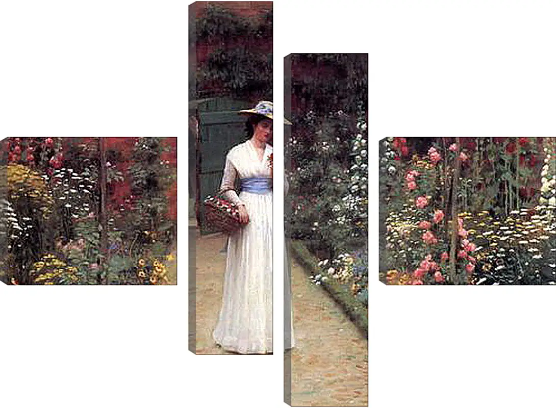 Модульная картина - Edmund Blair Lady in a Garden. Барон Фредерик Лейтон