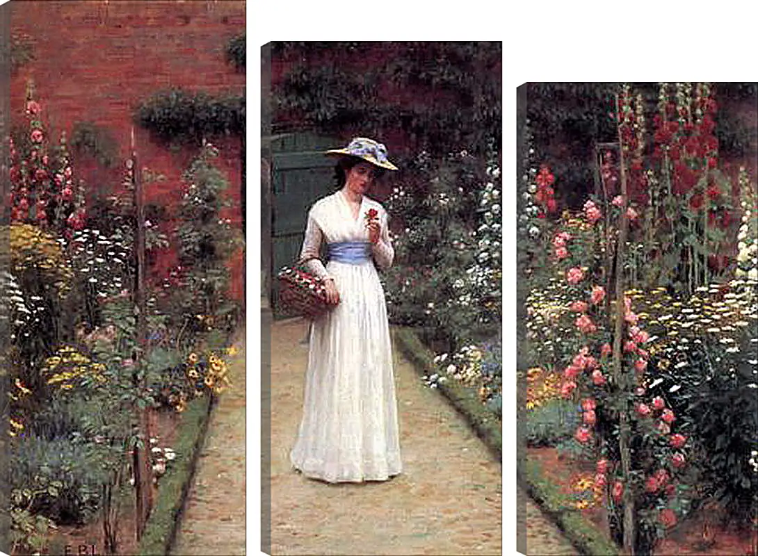 Модульная картина - Edmund Blair Lady in a Garden. Барон Фредерик Лейтон