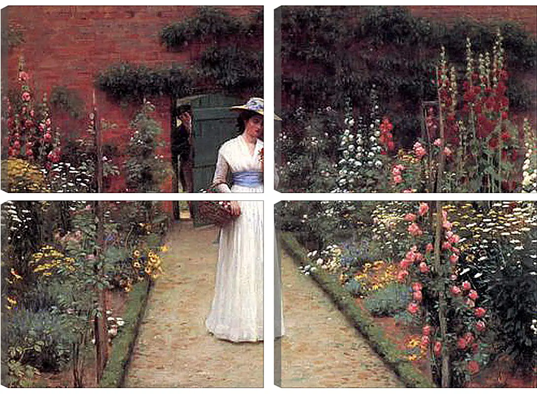 Модульная картина - Edmund Blair Lady in a Garden. Барон Фредерик Лейтон