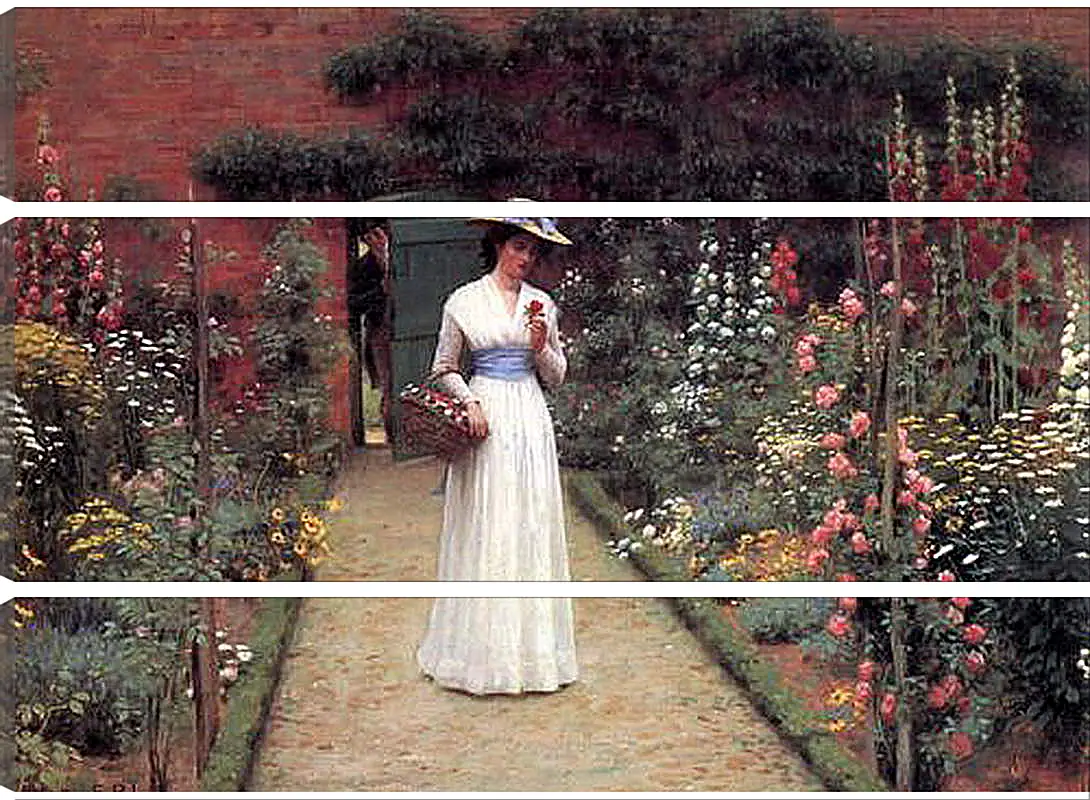 Модульная картина - Edmund Blair Lady in a Garden. Барон Фредерик Лейтон