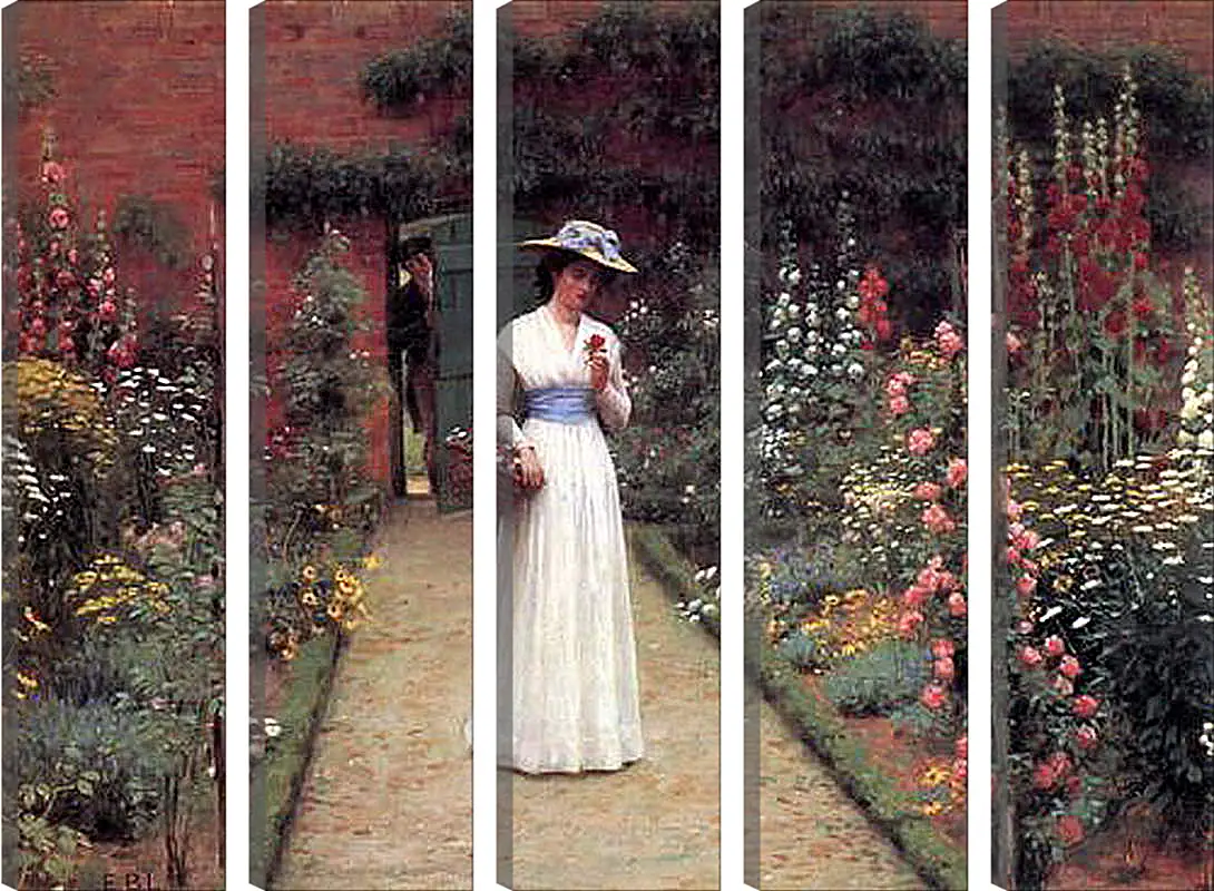 Модульная картина - Edmund Blair Lady in a Garden. Барон Фредерик Лейтон