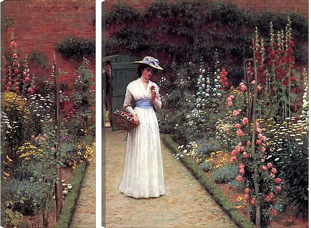 Модульная картина - Edmund Blair Lady in a Garden. Барон Фредерик Лейтон