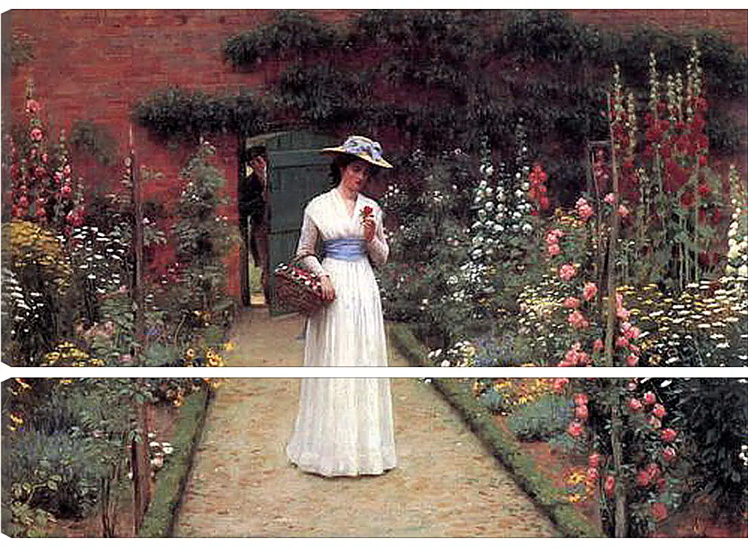 Модульная картина - Edmund Blair Lady in a Garden. Барон Фредерик Лейтон