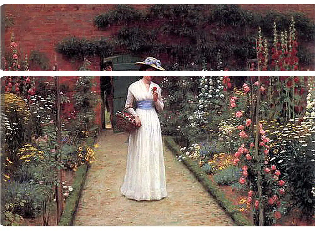 Модульная картина - Edmund Blair Lady in a Garden. Барон Фредерик Лейтон