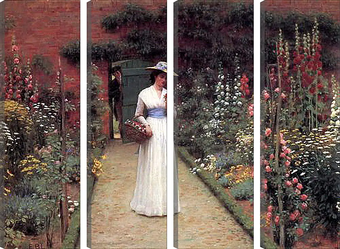 Модульная картина - Edmund Blair Lady in a Garden. Барон Фредерик Лейтон