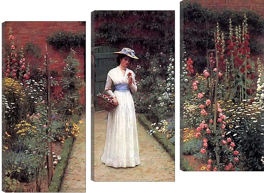 Модульная картина - Edmund Blair Lady in a Garden. Барон Фредерик Лейтон