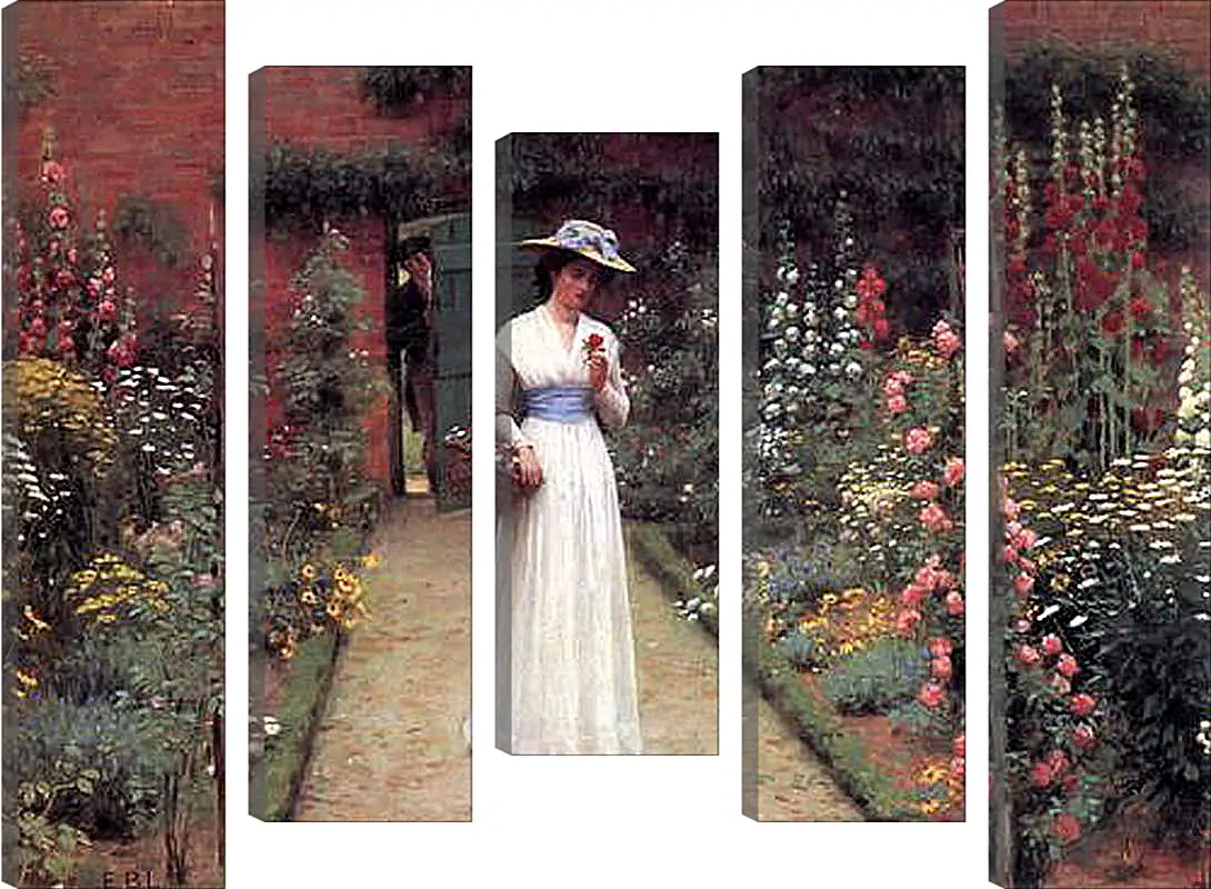 Модульная картина - Edmund Blair Lady in a Garden. Барон Фредерик Лейтон