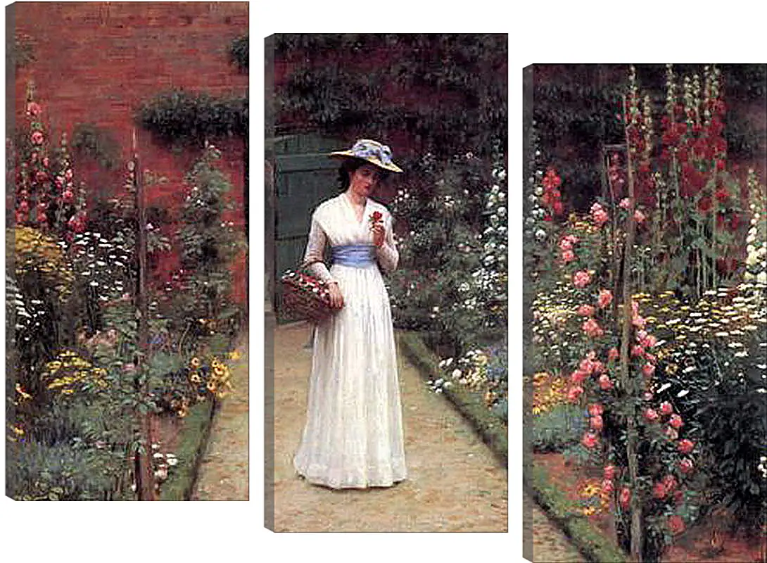 Модульная картина - Edmund Blair Lady in a Garden. Барон Фредерик Лейтон