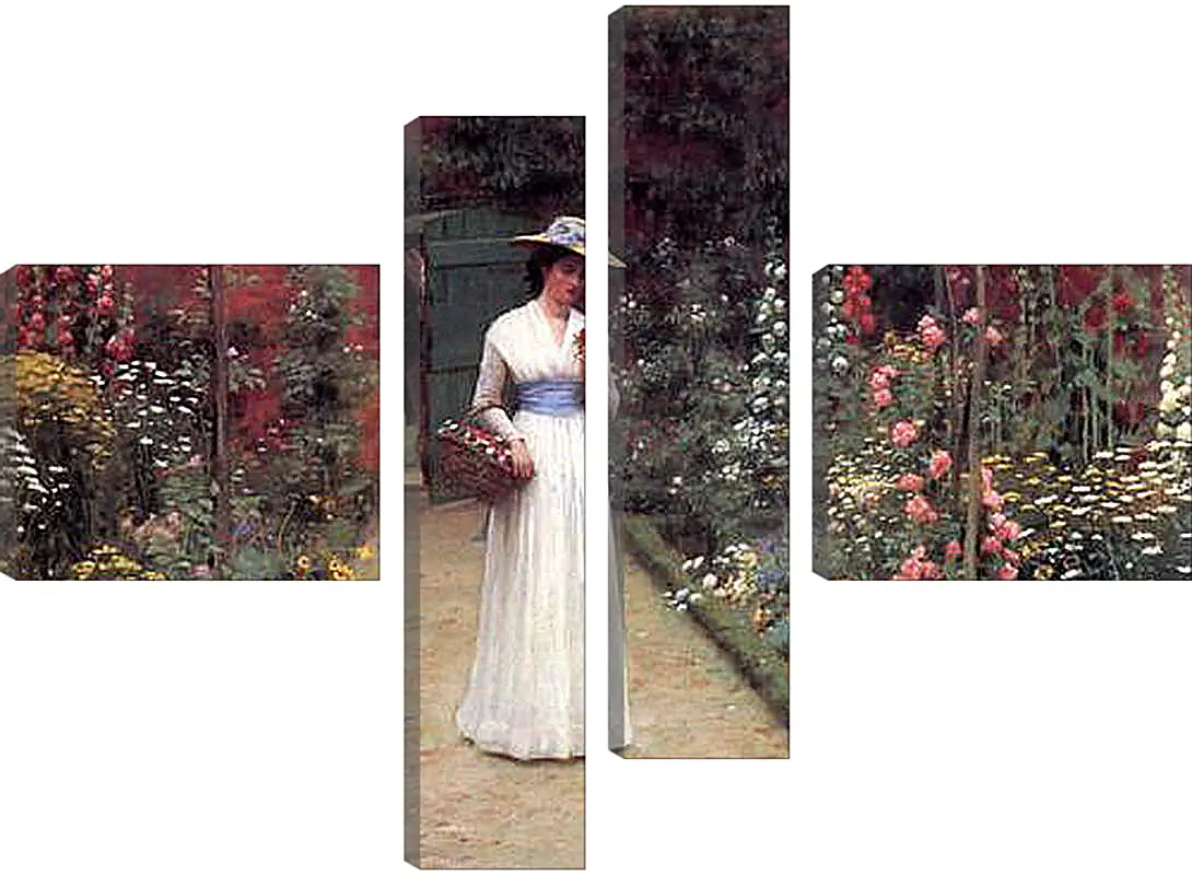 Модульная картина - Edmund Blair Lady in a Garden. Барон Фредерик Лейтон