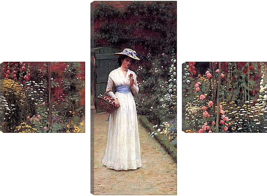 Модульная картина - Edmund Blair Lady in a Garden. Барон Фредерик Лейтон