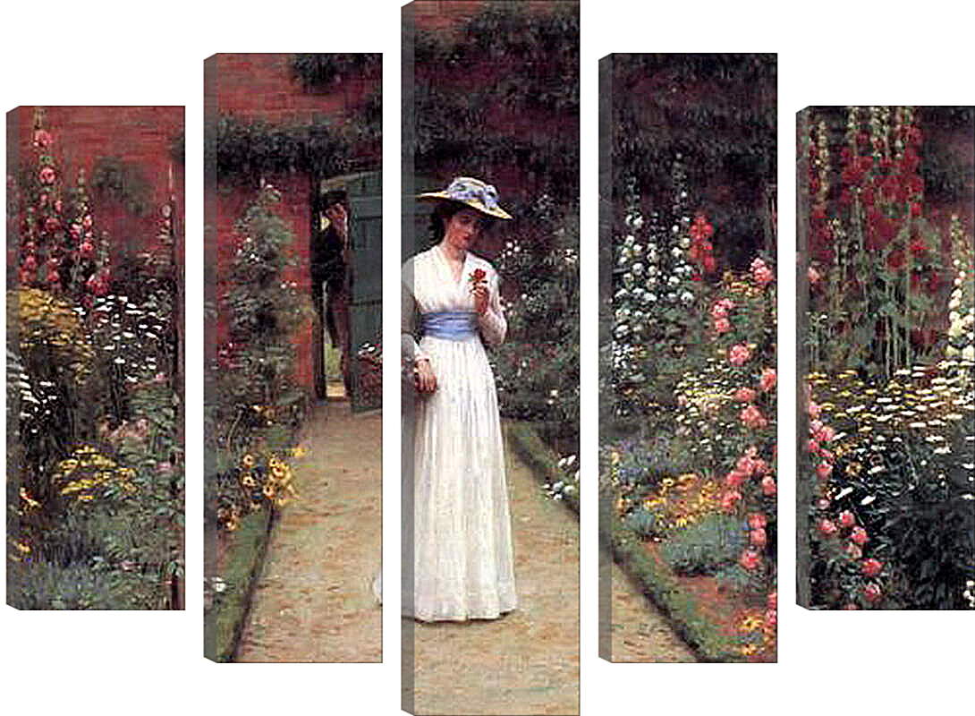 Модульная картина - Edmund Blair Lady in a Garden. Барон Фредерик Лейтон