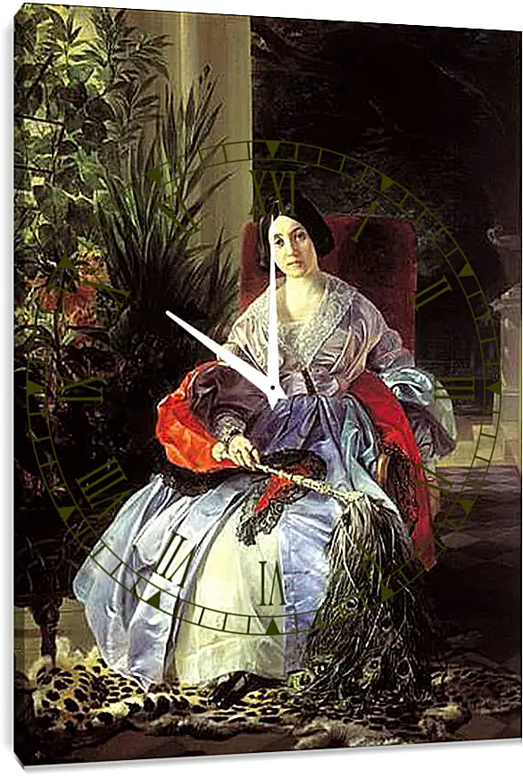 Часы картина - Портрет светлейшей княгини Елизаветы Павловны Салтыковой. Брюллов Карл Павлович