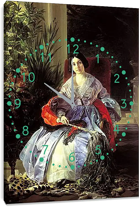 Часы картина - Портрет светлейшей княгини Елизаветы Павловны Салтыковой. Брюллов Карл Павлович