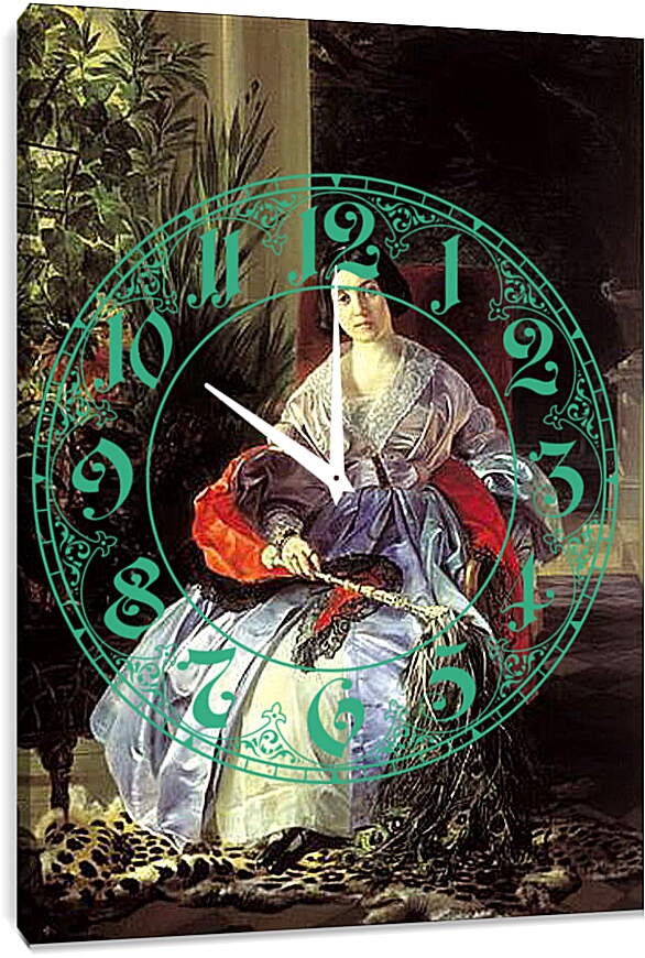 Часы картина - Портрет светлейшей княгини Елизаветы Павловны Салтыковой. Брюллов Карл Павлович
