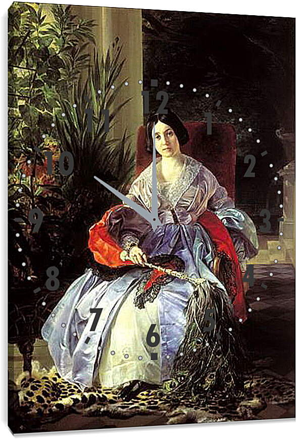 Часы картина - Портрет светлейшей княгини Елизаветы Павловны Салтыковой. Брюллов Карл Павлович
