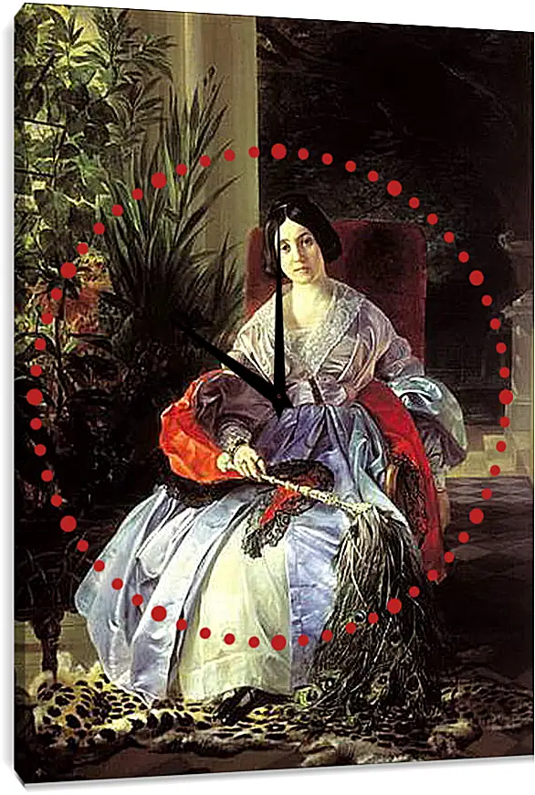 Часы картина - Портрет светлейшей княгини Елизаветы Павловны Салтыковой. Брюллов Карл Павлович