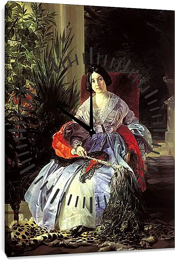 Часы картина - Портрет светлейшей княгини Елизаветы Павловны Салтыковой. Брюллов Карл Павлович