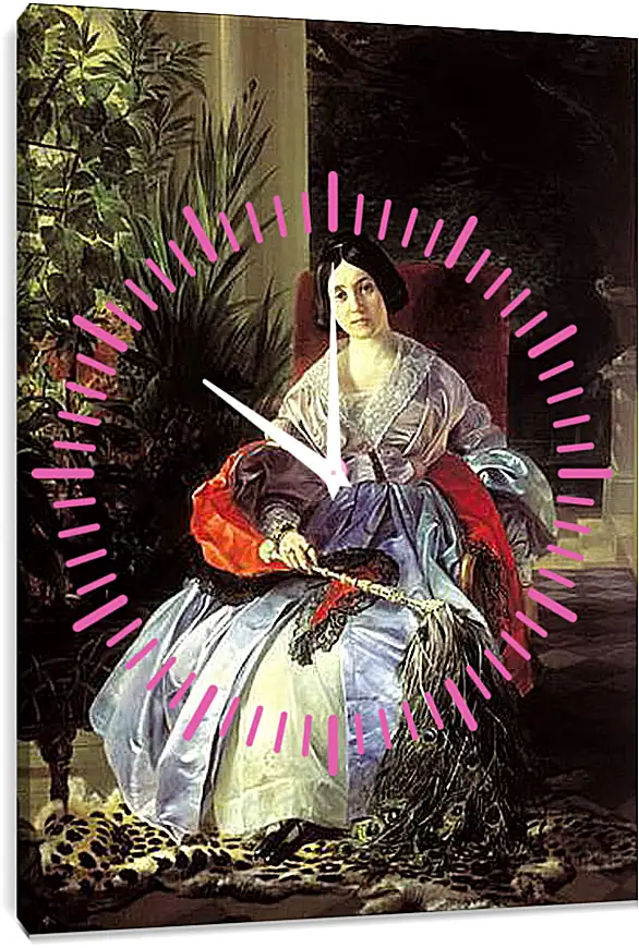 Часы картина - Портрет светлейшей княгини Елизаветы Павловны Салтыковой. Брюллов Карл Павлович