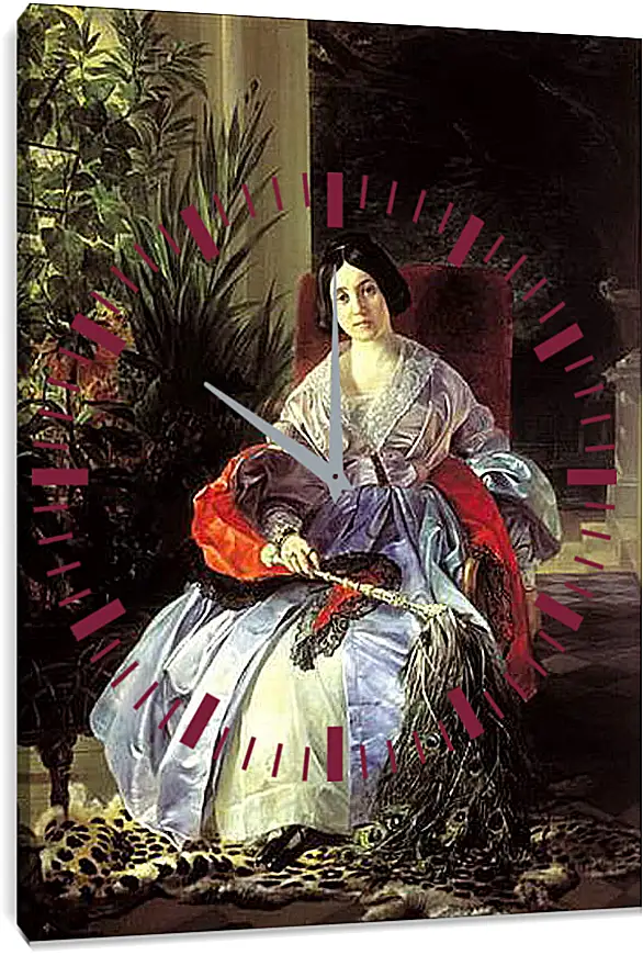 Часы картина - Портрет светлейшей княгини Елизаветы Павловны Салтыковой. Брюллов Карл Павлович