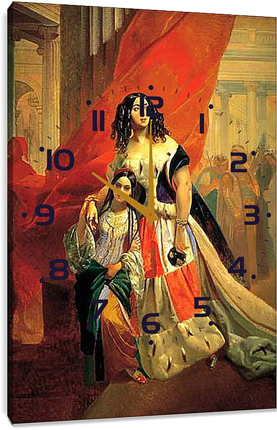 Часы картина - Портрет графини Юлии Павловны Самойловой. Брюллов Карл Павлович
