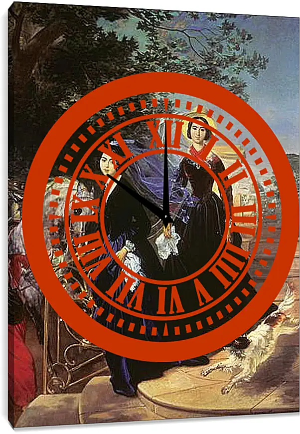Часы картина - Портрет сестёр Шишмарёвых. Брюллов Карл Павлович