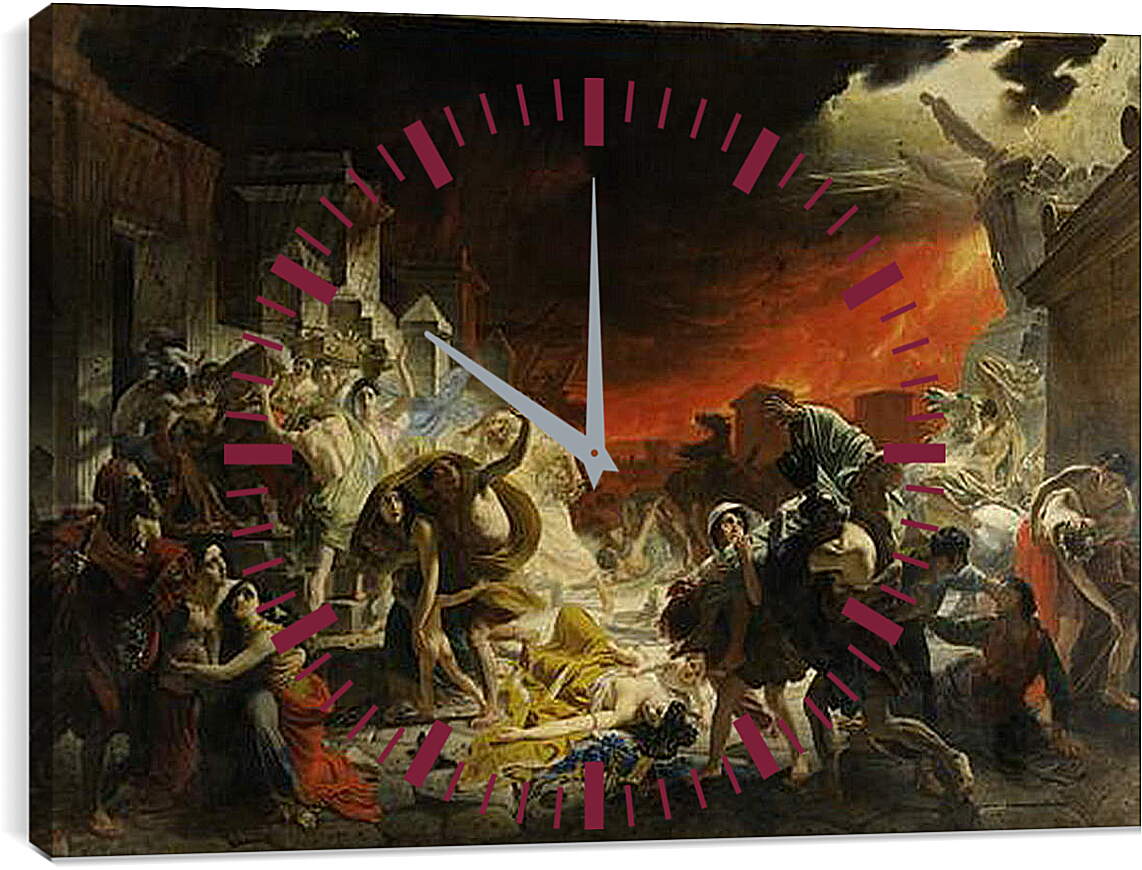 Часы картина - Последний день Помпеи. Брюллов Карл Павлович
