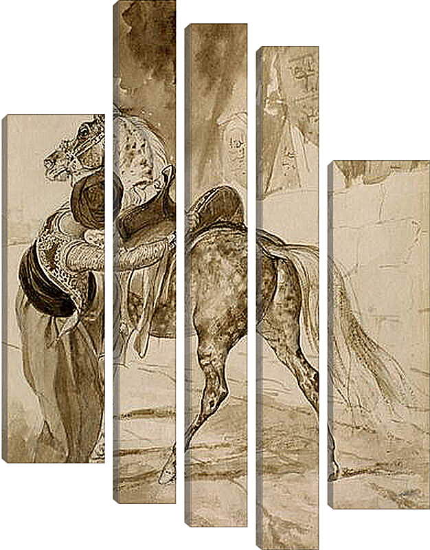 Модульная картина - Турок, садящийся на коня. Брюллов Карл Павлович
