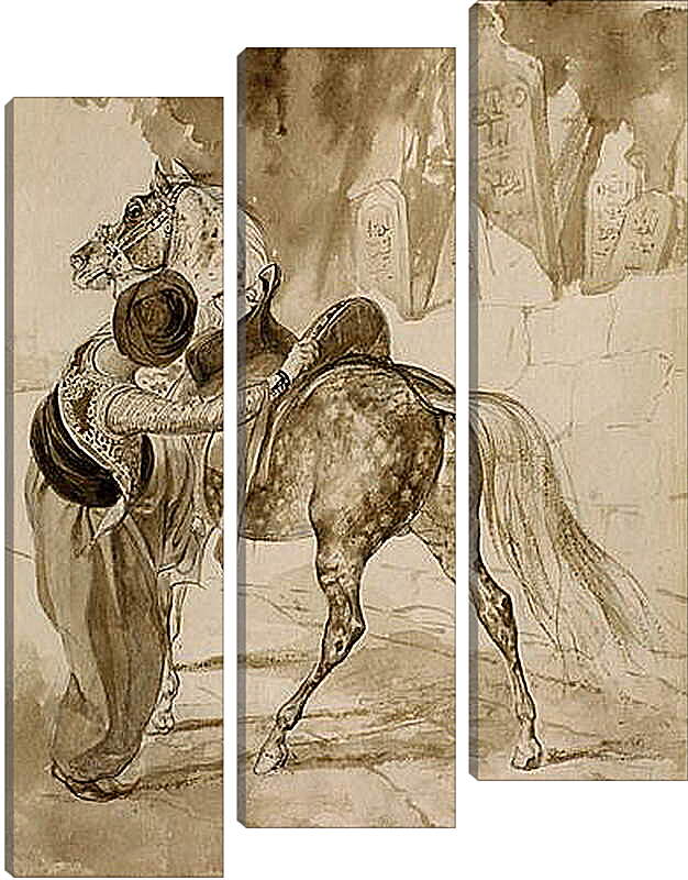 Модульная картина - Турок, садящийся на коня. Брюллов Карл Павлович
