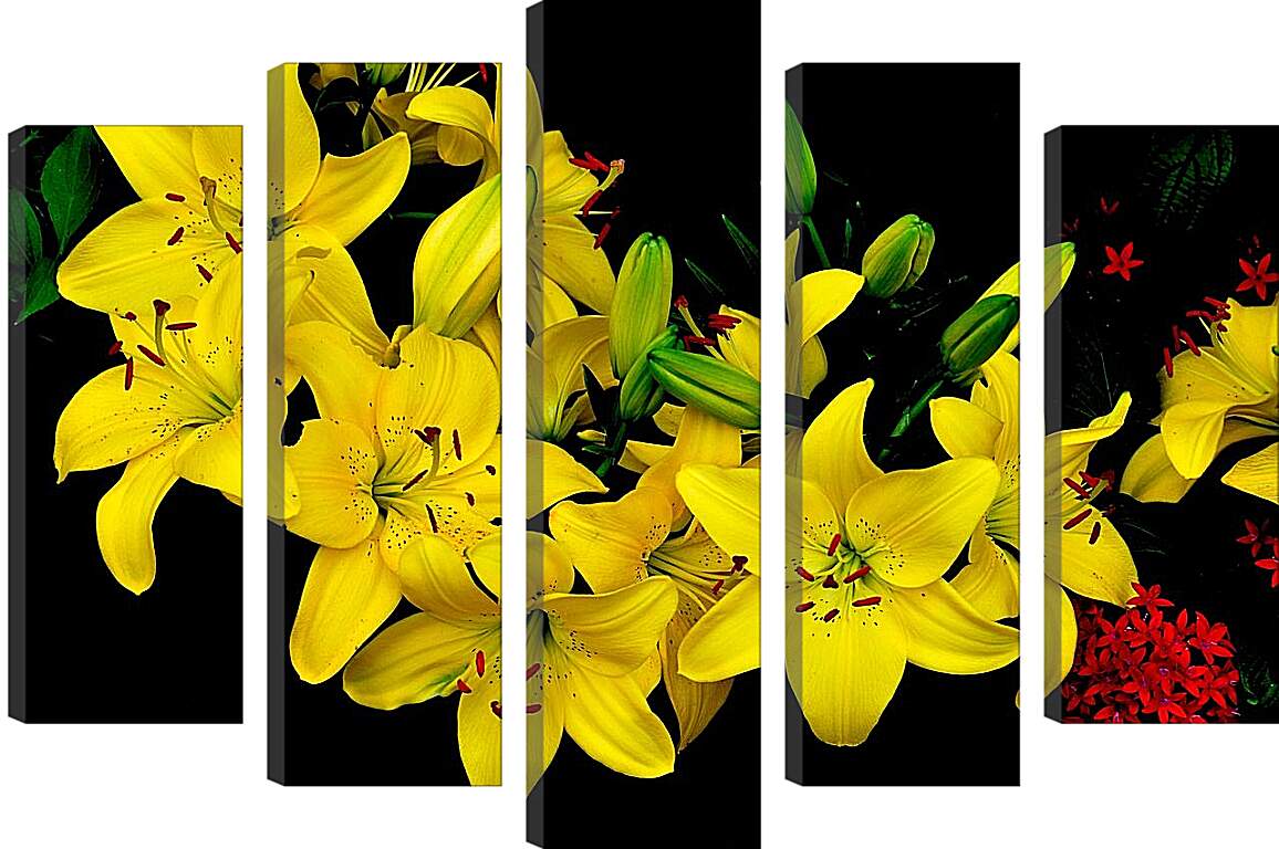 Модульная картина - Желтые лилии