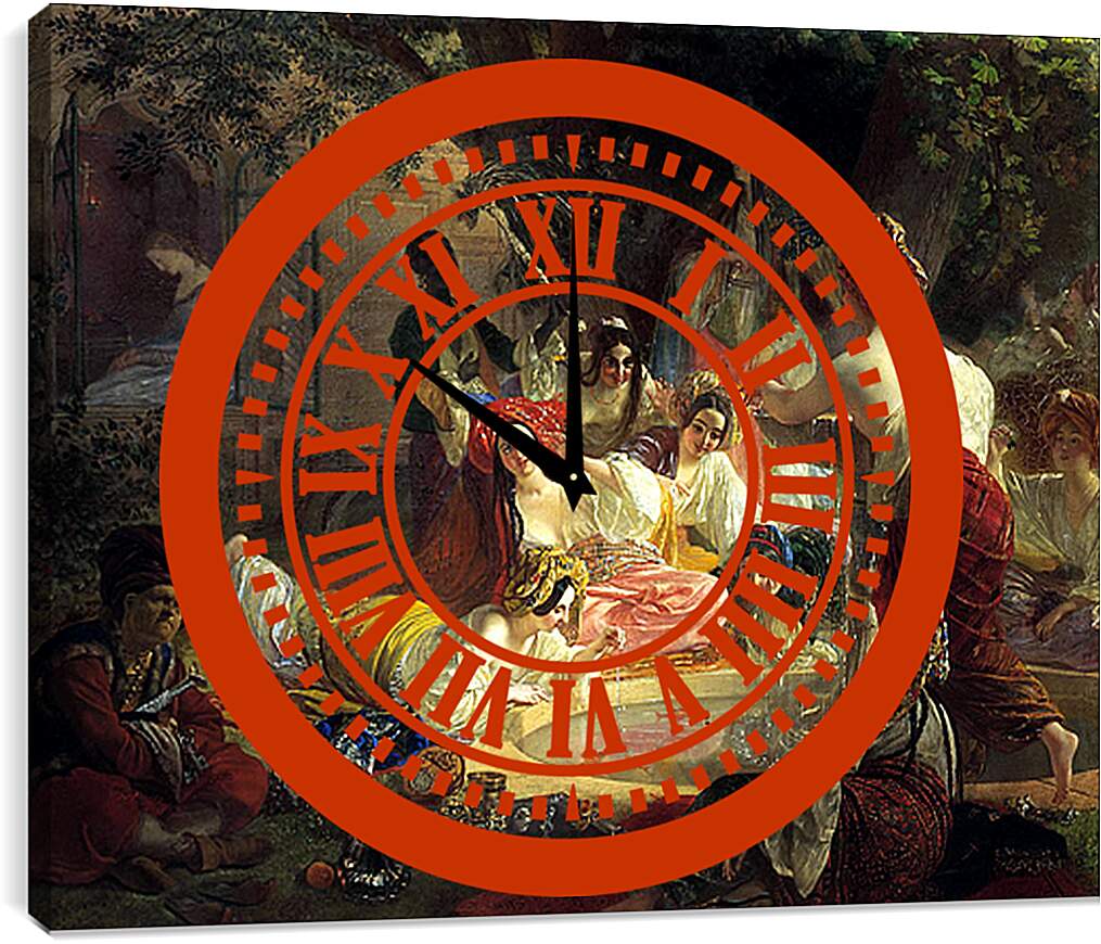 Часы картина - Бахчисарайский фонтан. Брюллов Карл Павлович
