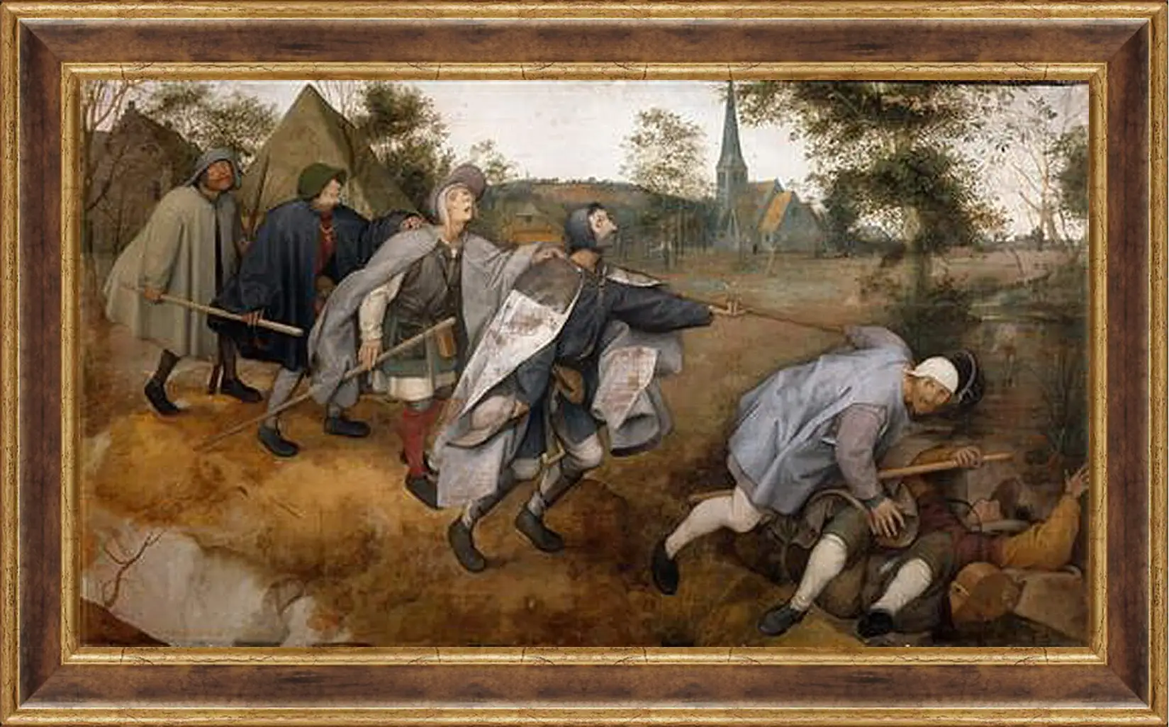 Картина в раме - The Blind Leading the Blind - Притча о слепых. Брейгель Питер Старший